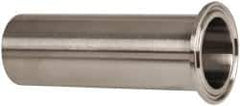 VNE - 1-1/2", Clamp Style, Sanitary Stainless Steel Pipe Tygon Hose Adapter - Tube OD Connection, Grade 304 - Industrial Tool & Supply