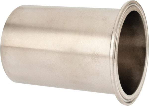 VNE - 3", Clamp Style, Sanitary Stainless Steel Pipe Tygon Hose Adapter - Tube OD Connection, Grade 304 - Industrial Tool & Supply