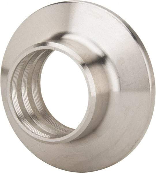 VNE - 1", Clamp Style, Sanitary Stainless Steel Pipe Recessless Ferrule (Expanding) - Tube OD Connection, Grade 316/316L - Industrial Tool & Supply