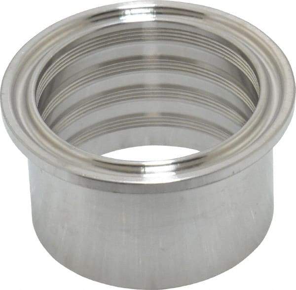 VNE - 1-1/2", Clamp Style, Sanitary Stainless Steel Pipe Recessless Ferrule (Expanding) - Tube OD Connection, Grade 316/316L - Industrial Tool & Supply
