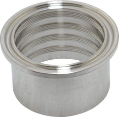 VNE - 1-1/2", Clamp Style, Sanitary Stainless Steel Pipe Recessless Ferrule (Expanding) - Tube OD Connection, Grade 316/316L - Industrial Tool & Supply
