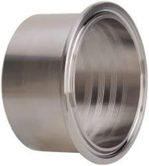 VNE - 2", Clamp Style, Sanitary Stainless Steel Pipe Recessless Ferrule (Expanding) - Tube OD Connection, Grade 316/316L - Industrial Tool & Supply