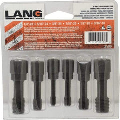 Lang - UNF, 3 & 4 Flute, Zinc Finish, Carbon Steel Tap Set - Right Hand Cut - Industrial Tool & Supply