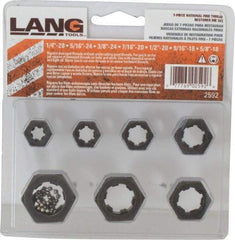 Lang - 1/4-28 to 5/8-18 UNF, Hex Die Set - 7 Piece Set - Exact Industrial Supply