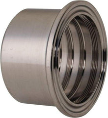 VNE - 1-1/2", Clamp Style, Sanitary Stainless Steel Pipe Recessless Ferrule (Expanding) - Tube OD Connection, Grade 304 - Industrial Tool & Supply
