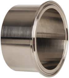 VNE - 3", Clamp Style, Sanitary Stainless Steel Pipe Tank Welding Ferrule - Tube OD Connection, Grade 316/316L - Industrial Tool & Supply