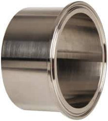 VNE - 3", Clamp Style, Sanitary Stainless Steel Pipe Tank Welding Ferrule - Tube OD Connection, Grade 316/316L - Industrial Tool & Supply