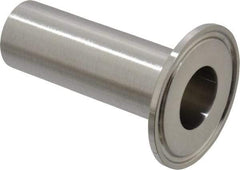 VNE - 1", Clamp Style, Sanitary Stainless Steel Pipe Long Tank Welding Ferrule - Tube OD Connection, Grade 316/316L - Industrial Tool & Supply