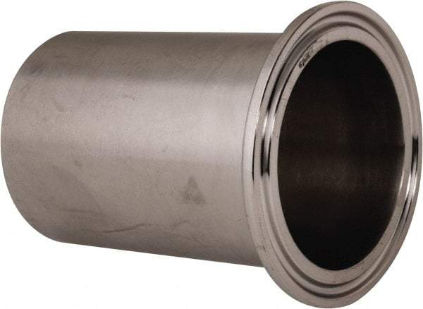 VNE - 2", Clamp Style, Sanitary Stainless Steel Pipe Long Tank Welding Ferrule - Tube OD Connection, Grade 316/316L - Industrial Tool & Supply