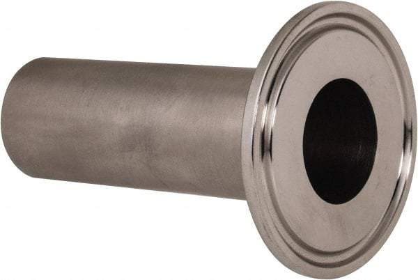 VNE - 1", Clamp Style, Sanitary Stainless Steel Pipe Long Tank Welding Ferrule - Tube OD Connection, Grade 304 - Industrial Tool & Supply
