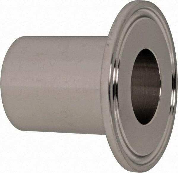 VNE - 1", Clamp Style, Sanitary Stainless Steel Pipe Tank Welding Ferrule - Tube OD Connection, Grade 304 - Industrial Tool & Supply