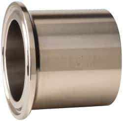 VNE - 1-1/2", Clamp Style, Sanitary Stainless Steel Pipe Tank Welding Ferrule - Tube OD Connection, Grade 304 - Industrial Tool & Supply
