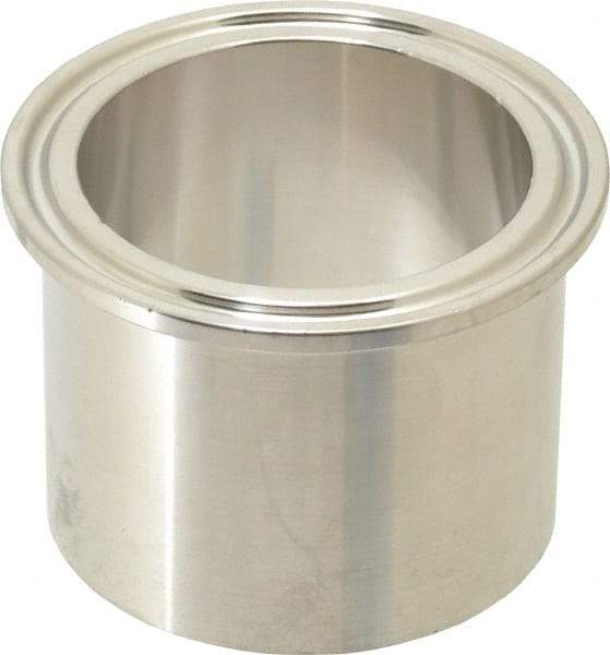 VNE - 2", Clamp Style, Sanitary Stainless Steel Pipe Tank Welding Ferrule - Tube OD Connection, Grade 304 - Industrial Tool & Supply