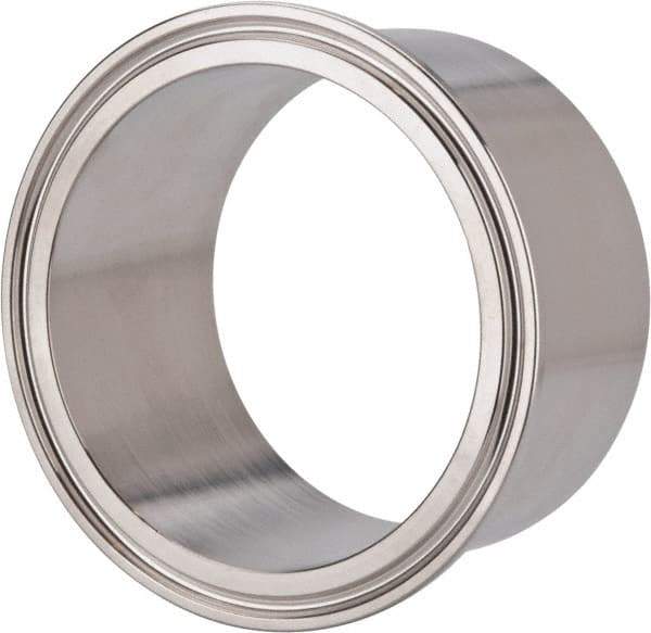VNE - 3", Clamp Style, Sanitary Stainless Steel Pipe Tank Welding Ferrule - Tube OD Connection, Grade 304 - Industrial Tool & Supply
