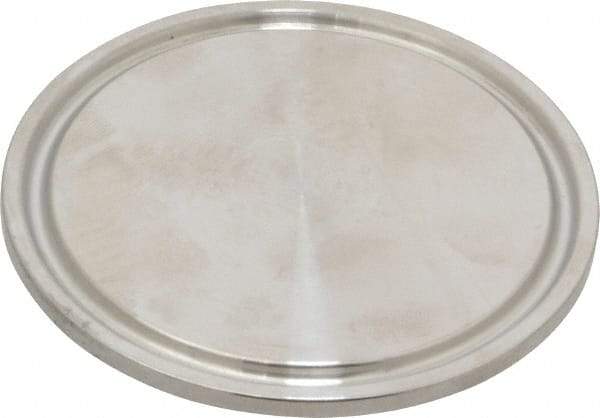 VNE - 2", Clamp Style, Sanitary Stainless Steel Pipe End Cap - Tube OD Connection, Grade 316/316L - Industrial Tool & Supply