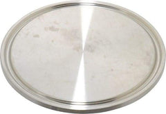 VNE - 2-1/2", Clamp Style, Sanitary Stainless Steel Pipe End Cap - Tube OD Connection, Grade 316/316L - Industrial Tool & Supply