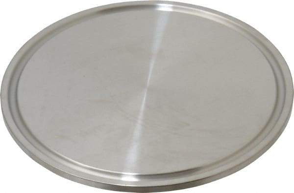VNE - 3", Clamp Style, Sanitary Stainless Steel Pipe End Cap - Tube OD Connection, Grade 316/316L - Industrial Tool & Supply