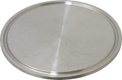 VNE - 3", Clamp Style, Sanitary Stainless Steel Pipe End Cap - Tube OD Connection, Grade 316/316L - Industrial Tool & Supply