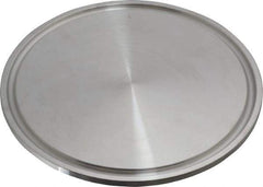 VNE - 3", Clamp Style, Sanitary Stainless Steel Pipe End Cap - Tube OD Connection, Grade 304 - Industrial Tool & Supply