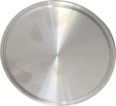 VNE - 4", Clamp Style, Sanitary Stainless Steel Pipe End Cap - Tube OD Connection, Grade 304 - Industrial Tool & Supply