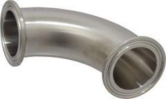 VNE - 1-1/2", Clamp Style, Sanitary Stainless Steel Pipe 90° Elbow - Tube OD Connection, Grade 316/316L - Industrial Tool & Supply