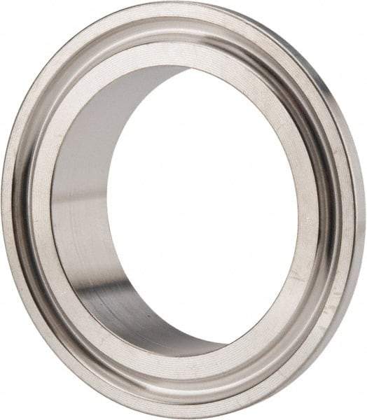 VNE - 1-1/2", Clamp Style, Sanitary Stainless Steel Pipe Short Welding Ferrule - Tube OD Connection, Grade 316/316L - Industrial Tool & Supply