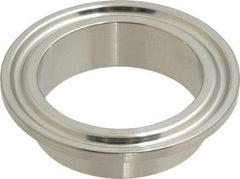 VNE - 1-1/2", Clamp Style, Sanitary Stainless Steel Pipe Short Welding Ferrule - Tube OD Connection, Grade 304 - Industrial Tool & Supply