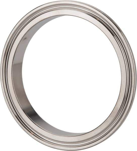 VNE - 3", Clamp Style, Sanitary Stainless Steel Pipe Short Welding Ferrule - Tube OD Connection, Grade 304 - Industrial Tool & Supply