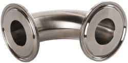 VNE - 1", Clamp Style, Sanitary Stainless Steel Pipe 90° Elbow - Tube OD Connection, Grade 304 - Industrial Tool & Supply
