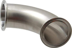 VNE - 2", Clamp Style, Sanitary Stainless Steel Pipe 90° Elbow - Tube OD Connection, Grade 304 - Industrial Tool & Supply