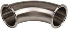VNE - 3", Clamp Style, Sanitary Stainless Steel Pipe 90° Elbow - Tube OD Connection, Grade 304 - Industrial Tool & Supply