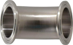 VNE - 1-1/2", Clamp Style, Sanitary Stainless Steel Pipe 45° Elbow - Tube OD Connection, Grade 304 - Industrial Tool & Supply