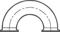VNE - 2", Clamp Style, Sanitary Stainless Steel Pipe 180° U Bend - Tube OD Connection, Grade 316/316L - Industrial Tool & Supply