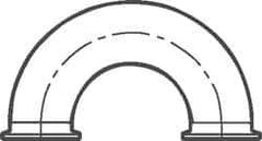 VNE - 4", Clamp Style, Sanitary Stainless Steel Pipe 180° U Bend - Tube OD Connection, Grade 304 - Industrial Tool & Supply