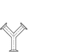 VNE - 2-1/2", Clamp Style, Sanitary Stainless Steel Pipe True Y - Tube OD Connection, Grade 316/316L - Industrial Tool & Supply