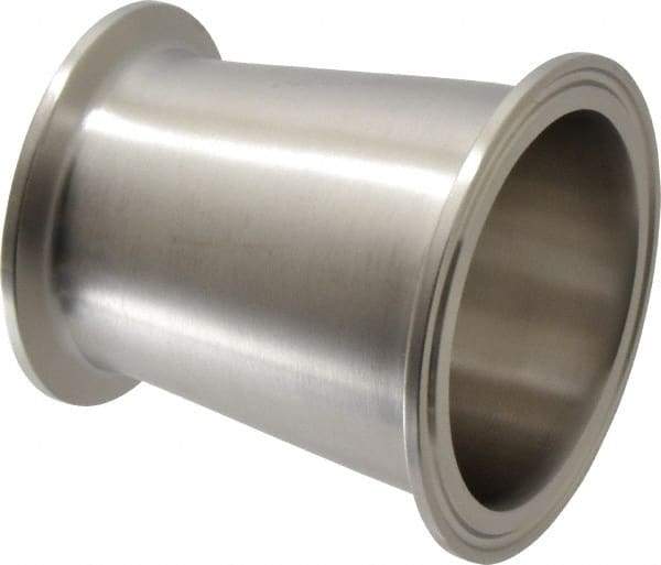 VNE - 2-1/2 x 2", Clamp Style, Sanitary Stainless Steel Pipe Concentric Reducer - Tube OD Connection, Grade 304 - Industrial Tool & Supply