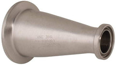 VNE - 1-1/2 x 3/4", Clamp Style, Sanitary Stainless Steel Pipe Concentric Reducer - Tube OD Connection, Grade 316/316L - Industrial Tool & Supply