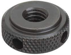 Jergens - 5/8-11" UNC Thread, Black Oxide Finish, Steel Round Knurled High Torque Check Nut - 7/16" Overall Height, 1-3/8" Head Diam, 1-1/8" Base Diam - Industrial Tool & Supply