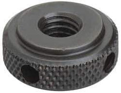 Gibraltar - 5/8-11" UNC Thread, Black Oxide Finish, Steel Round Knurled High Torque Check Nut - 7/16" Overall Height, 1-3/8" Head Diam, 1-1/8" Base Diam - Industrial Tool & Supply