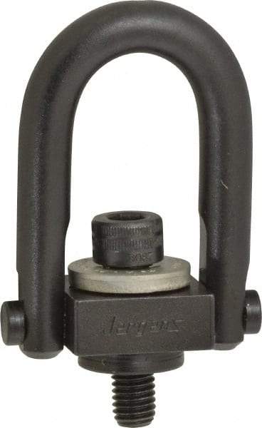 Jergens - 400 Lb Load Capacity Safety Engineered Center Pull Hoist Ring - M8 x 1.25 Thread, 12.5mm Thread Length, Alloy Steel, Black Oxide Finish - Industrial Tool & Supply
