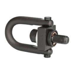 Jergens - 450 Lb Load Capacity Safety Engineered Center Pull Hoist Ring - M10 x 1.5 Thread, 17.5mm Thread Length, Alloy Steel, Black Oxide Finish - Industrial Tool & Supply
