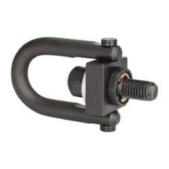 Jergens - 450 Lb Load Capacity Safety Engineered Center Pull Hoist Ring - M10 x 1.5 Thread, 17.5mm Thread Length, Alloy Steel, Black Oxide Finish - Industrial Tool & Supply