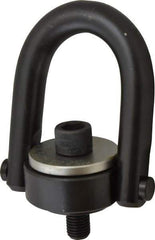 Jergens - 3,000 Lb Load Capacity Safety Engineered Center Pull Hoist Ring - M20 x 2.5 Thread, 22mm Thread Length, Alloy Steel, Black Oxide Finish - Industrial Tool & Supply