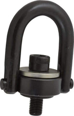 Jergens - 4,200 Lb Load Capacity Safety Engineered Center Pull Hoist Ring - M24 x 3.0 Thread, 37mm Thread Length, Alloy Steel, Black Oxide Finish - Industrial Tool & Supply