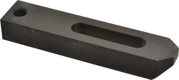 Jergens - 1/2" Stud, Low Carbon Steel, Plain Strap Clamp - 2" Travel, 6" OAL x 1-1/4" Wide x 7/8" High, Black Oxide Finish, Tapered Nose - Industrial Tool & Supply