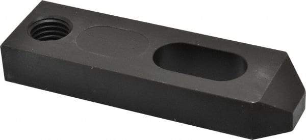 Jergens - 3/4" Stud, Low Carbon Steel, Plain Strap Clamp - 3/4" Travel, 5" OAL x 1-1/2" Wide x 3/4" High, Black Oxide Finish, Tapered Nose - Industrial Tool & Supply