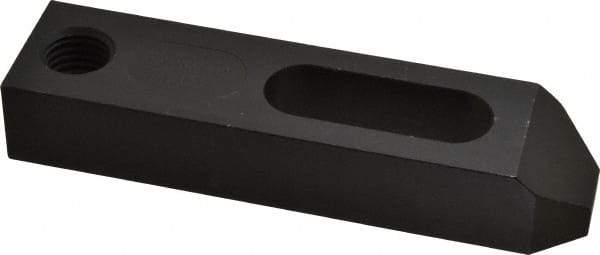 Jergens - 3/4" Stud, Low Carbon Steel, Plain Strap Clamp - 1-1/2" Travel, 6" OAL x 1-1/2" Wide x 1" High, Black Oxide Finish, Tapered Nose - Industrial Tool & Supply