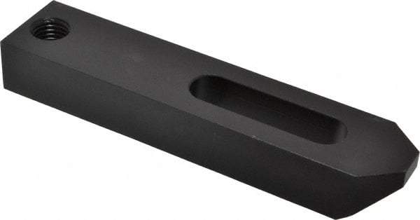 Jergens - 3/4" Stud, Low Carbon Steel, Plain Strap Clamp - 2-1/4" Travel, 8" OAL x 1-3/4" Wide x 1-1/8" High, Black Oxide Finish, Tapered Nose - Industrial Tool & Supply