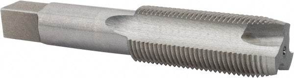 Interstate - 7/8-14 UNF, 3 Flute, Bright Finish, High Speed Steel Spiral Point Tap - Plug Chamfer, Right Hand Thread, 4-11/16" OAL, 2-7/32" Thread Length, 3B Class of Fit - Exact Industrial Supply