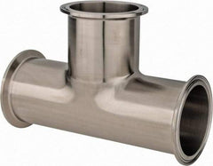 VNE - 2-1/2", Clamp Style, Sanitary Stainless Steel Pipe Tee - Tube OD Connection, Grade 304 - Industrial Tool & Supply
